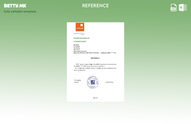 Референтен шаблон за модерен стил Нигерија GTBank