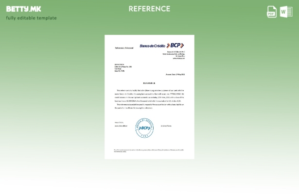 Референтен шаблон за модерен стил Перу Banco de Credito