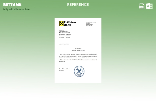 Референтен шаблон за модерен стил Словачка Рајфајзен