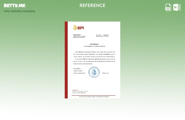 Референтен шаблон за модерен стил Филипини BPI