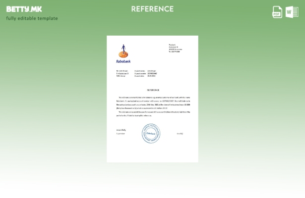 Референтен шаблон за модерен стил Холандија Rabobank