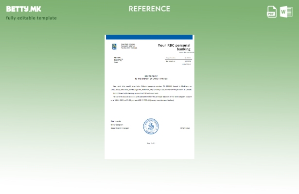 Референтен шаблон за модерен стил на Канада RBC