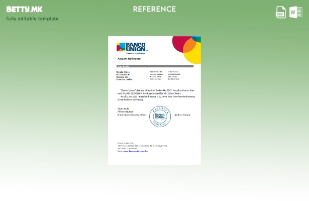 Референтен шаблон за модерен стил Bolivia Banko Union