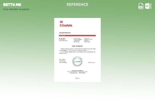 Референтен шаблон за модерен стил Estonia Citadele