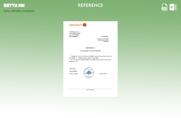 Референтен шаблон за модерен стил Lithuania Swedbank