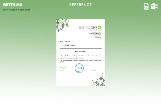 Референтен шаблон за модерен стил Paraguay Banco GNB