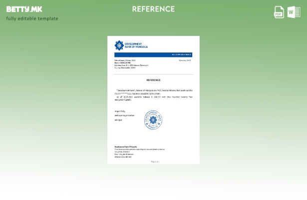 Референтен шаблон за развојна банка на Монголија во модерен стил