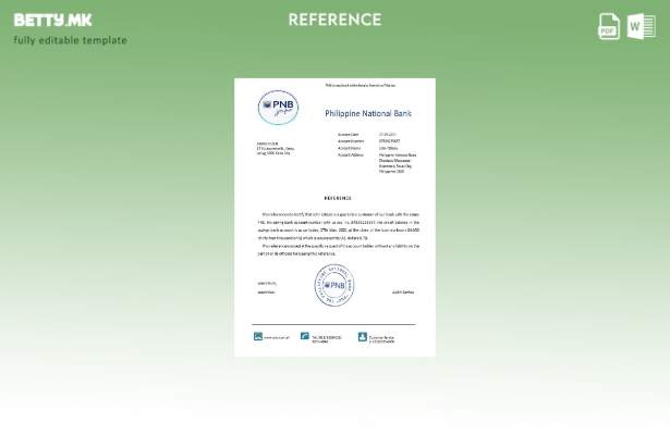 Референтен шаблон за PNB во модерен стил Филипини
