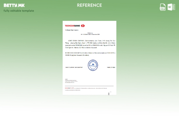Референтен шаблон на Виетнам Techcombank во модерен стил