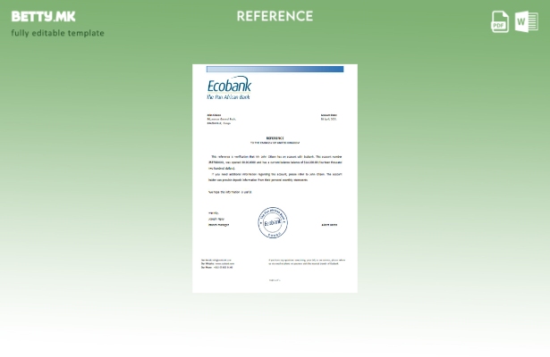 Референтен шаблон на Конго Екобанка во модерен стил