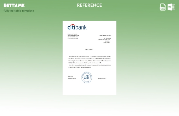 Референтен шаблон на Перу Ситибанк во модерен стил