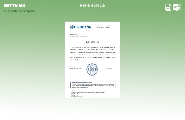 Референтен шаблон на Туркменистан Халкбанк во модерен стил