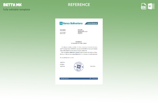 Шаблон за банкарска референца во модерен стил Еквадор Банко Боливарино