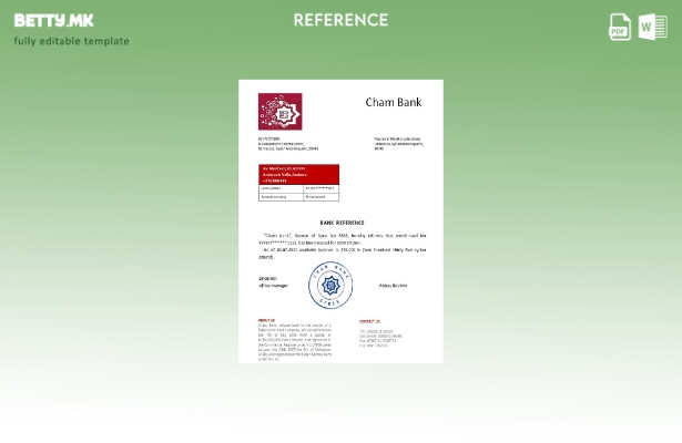 Шаблон за референца на сириската Чамска банка во модерен стил