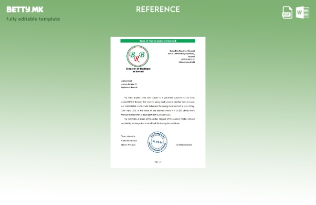 модерен стил Бурунди Референтен шаблон на републичката банка на Бурунди