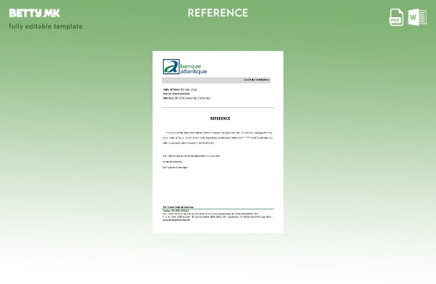 модерен стил Камерун Референтен шаблон за затворање на Атлантик банка