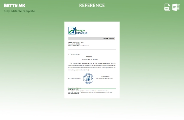 модерен стил Камерун Референтен шаблон на Атлантик банка