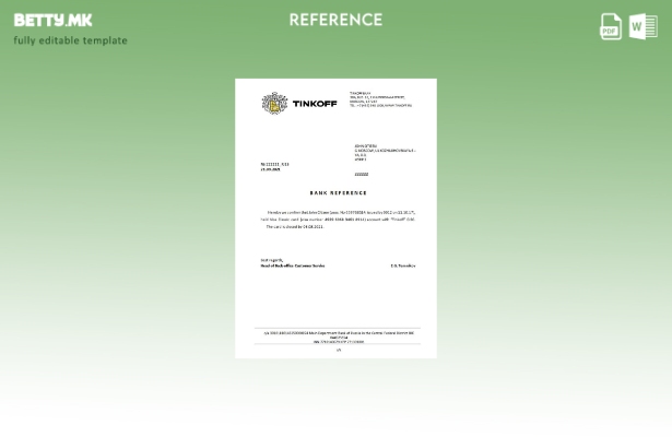 модерен стил Русија Тинкоф референца за затворање УСД на англиски шаблон