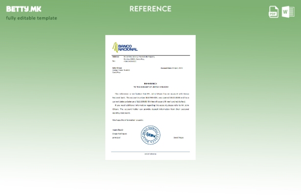 модерен стил референтен шаблон на Костарика Банко Национал