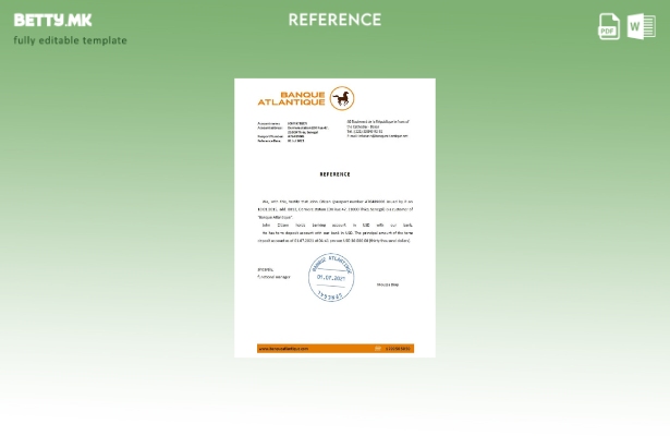 референтен шаблон во модерен стил Сенегал Банка Атлантик