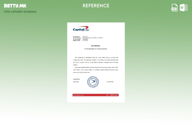 референтен шаблон во модерен стил USA Capital One