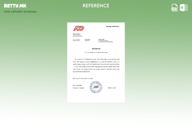 референтен шаблон за АДП во модерен стил на САД