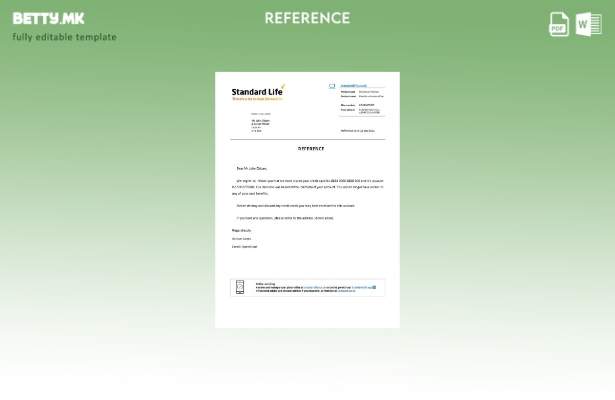 референтен шаблон за затворање модерен стил Обединетото Кралство Standard Life