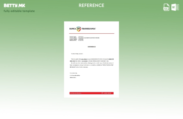 референтен шаблон за затворање модерен стил Романија Banca Transilvania