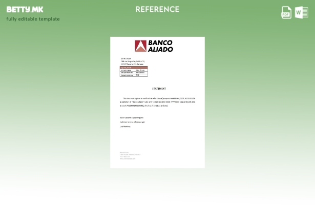 референтен шаблон за затворање модерен стил Panama Banco Aliado