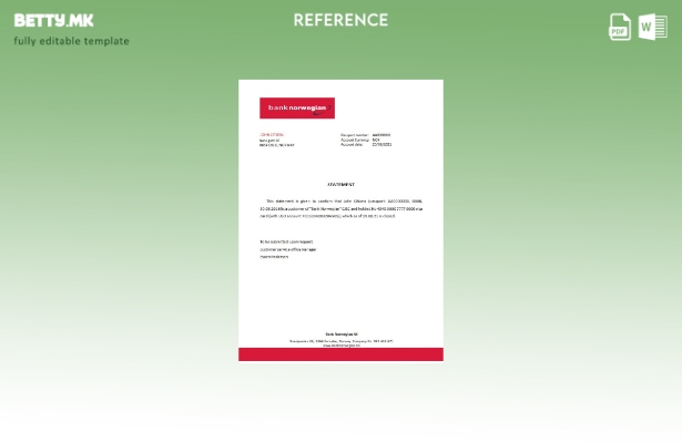 референтен шаблон за затворање на Норвешка банка во модерен стил