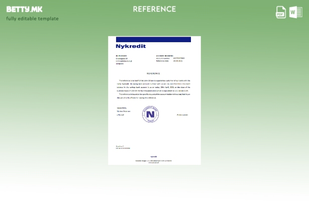 референтен шаблон за модерен стил Данска Nykredit