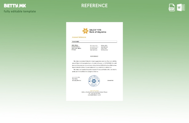 референтен шаблон за модерен стил Етиопија Абисинија