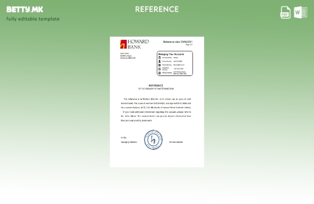 референтен шаблон за модерен стил на САД Хауард