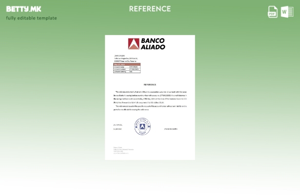 референтен шаблон за модерен стил Panama Banco Aliado