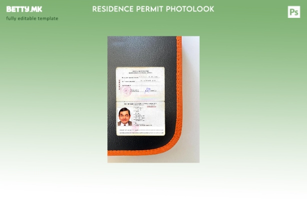 Модерен стил Дозвола за престој на Руската Федерација за шаблон за фото изглед н