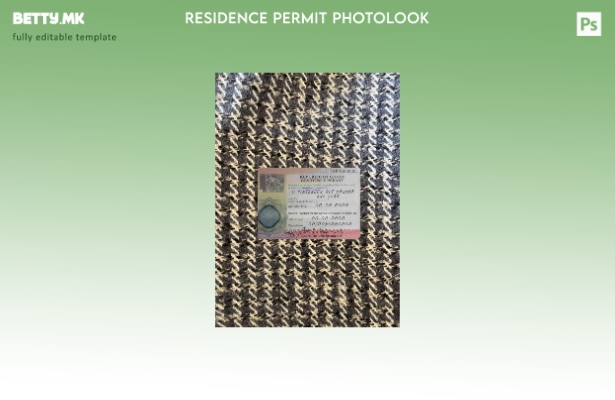 Модерен стил шаблон за дозвола за престој во Гана со фото изглед