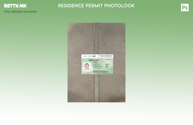 Модерен стил, зелена карта на Мексико (дозвола за престој) преден шаблон за фото