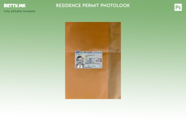 Модерен стил, шаблон за преден шаблон за картичка за дозвола за престој во Белги