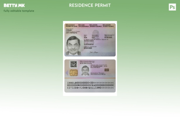 Картичка за престој во модерен стил во Белгија, сегашен шаблон