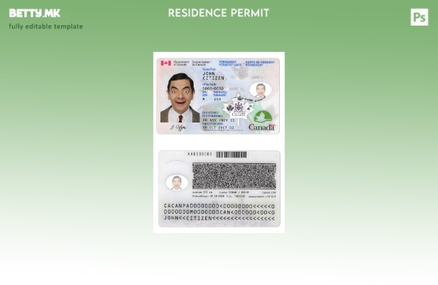 Модерен стил Канада Шаблон картичка за постојан жител