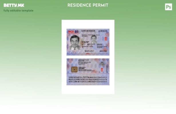 Модерен стил сегашен шаблон за дозвола за престој во Монако