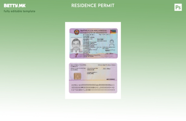 Модерен стил шаблон за картички за престој во Мозамбик