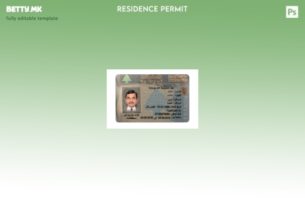 Шаблон за дозвола за престој во модерен стил во Либан