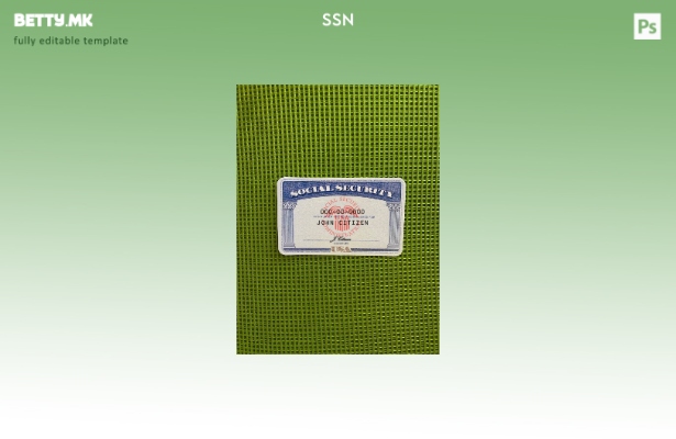 Модерен стил USA SSN photolook зелена позадина ПРЕДЕН шаблон
