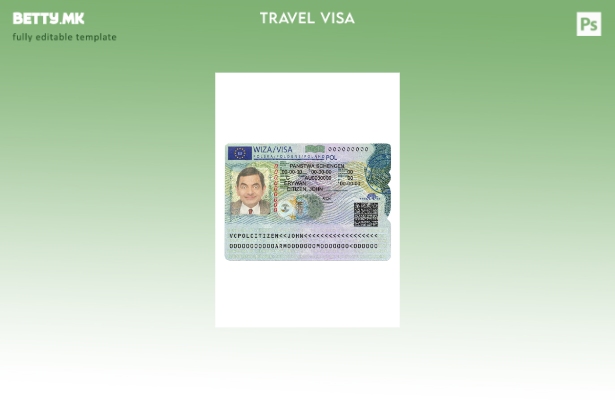 Модерен стил Шаблон за верзија на шенген виза за Полска