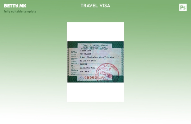 Модерен стил Шаблон за влезна виза за Турција