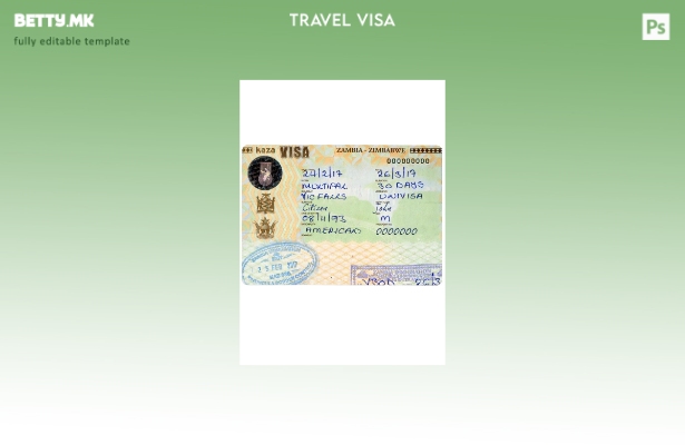 Модерен стил Шаблон за патна виза за Замбија Зимбабве