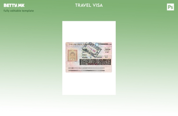 Модерен стил Шаблон за патна виза на Унијата на Коморите