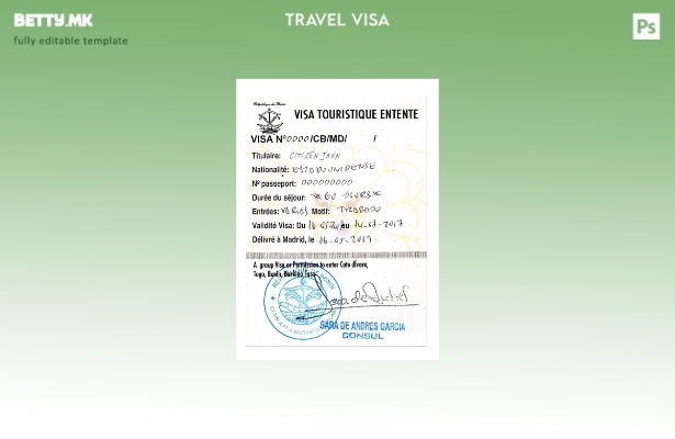 Модерен стил Шаблон за туристичка виза Брегот на Слоновата Коска, Того, Бенин, Б