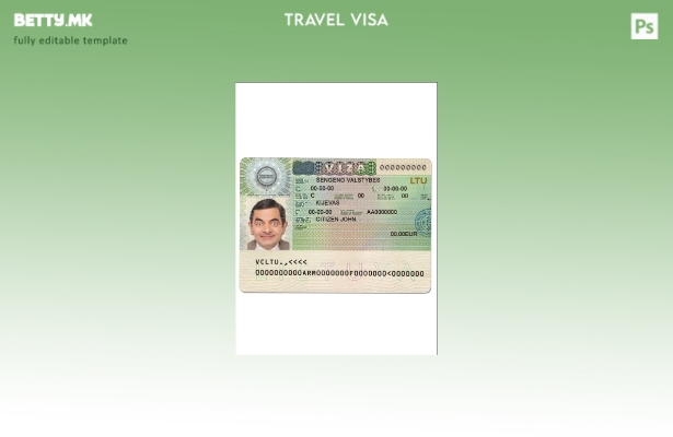 Модерен стил Шаблон за шенген виза за Литванија (Литва).